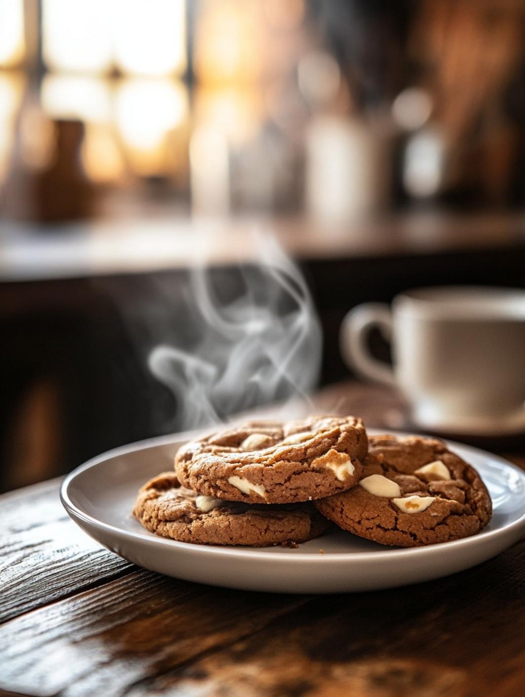 Homemade Cappuccino Cookies with White Chocolate