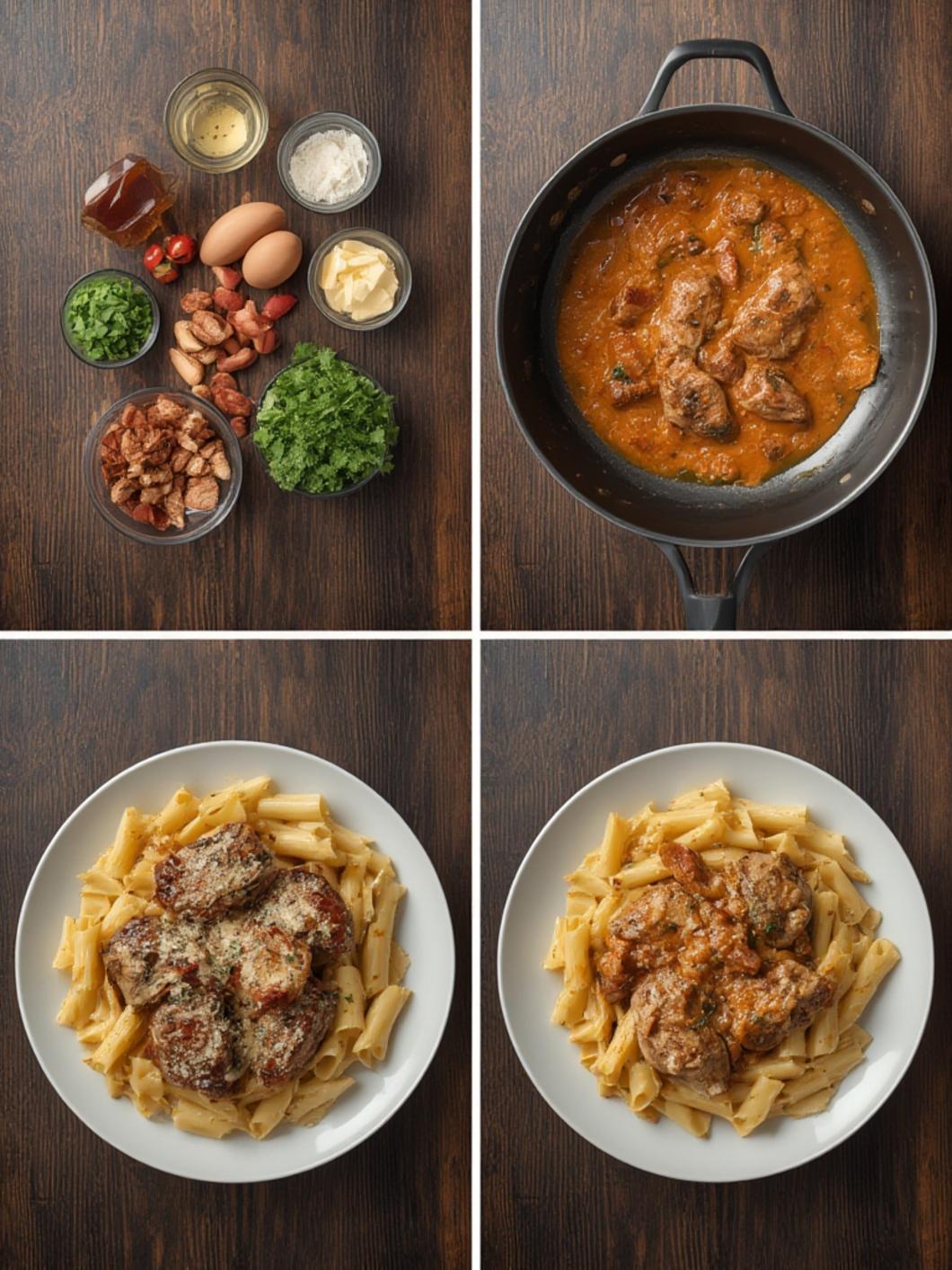 Cajun Steak Tips in Cheesy Rigatoni Parmesan Sauce recipe guide