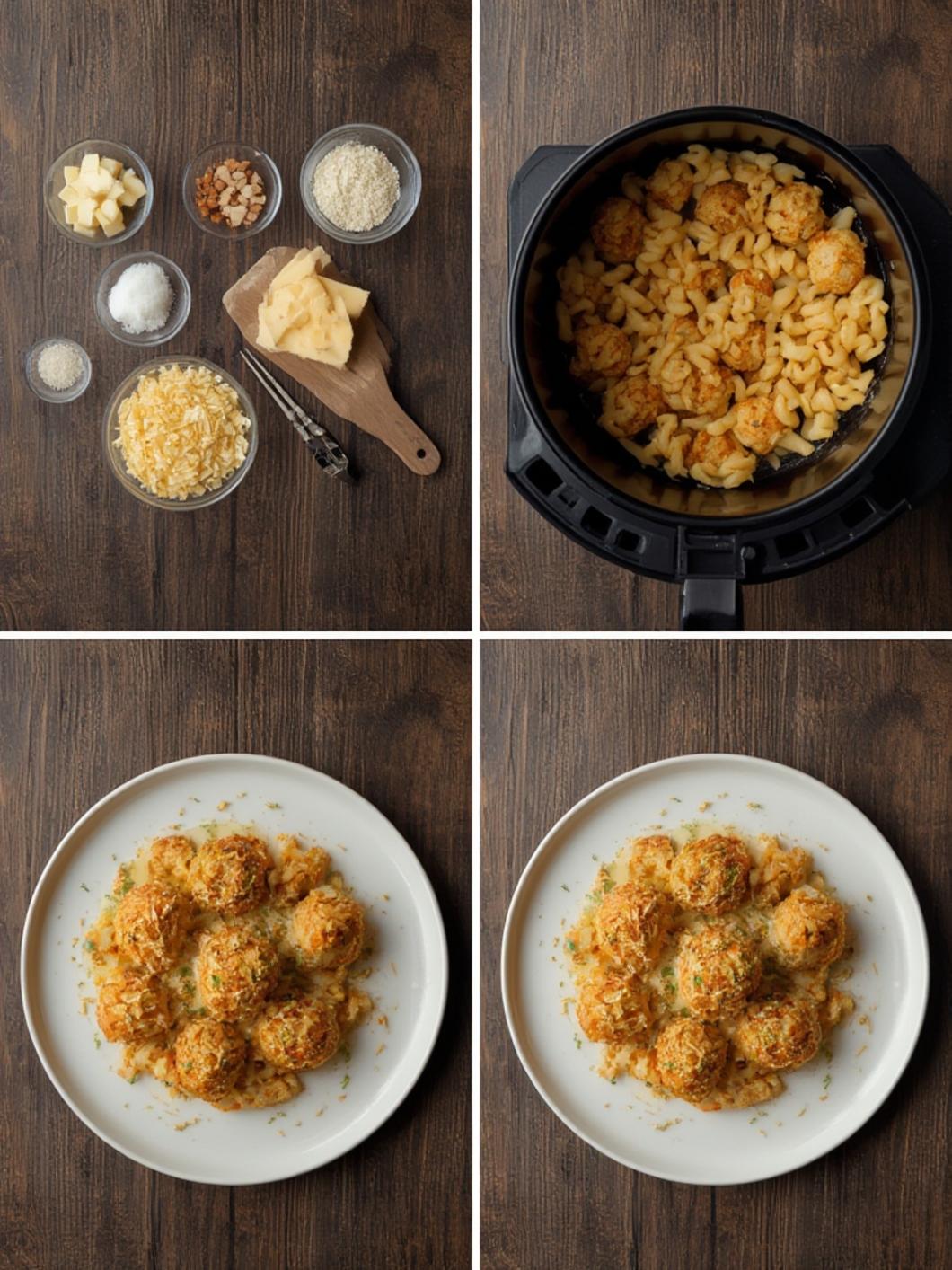 Cheesecake Factory Air Fryer Fried Macaroni and Cheese Balls steps