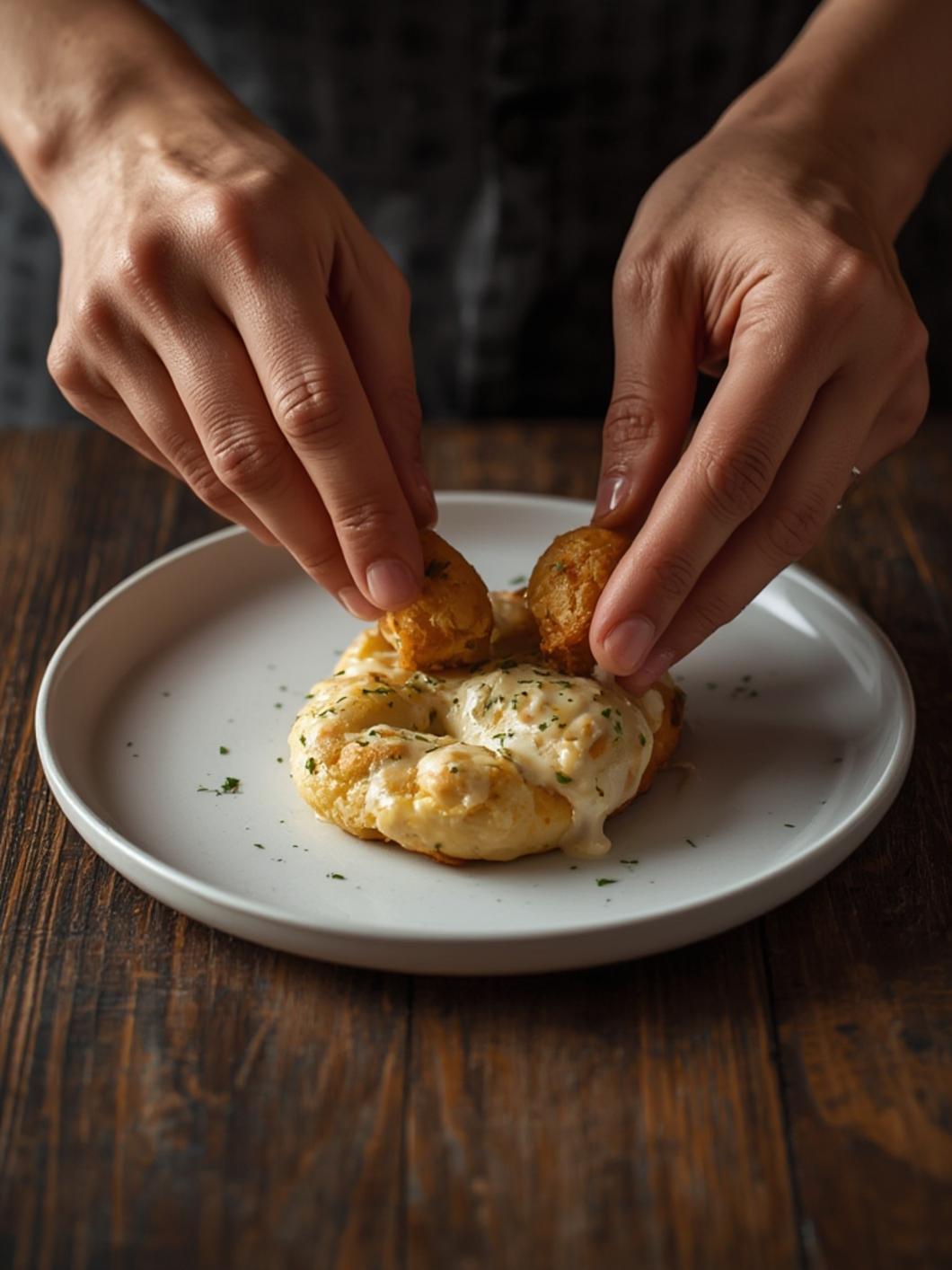 cooking Chicken Alfredo Monkey Bread