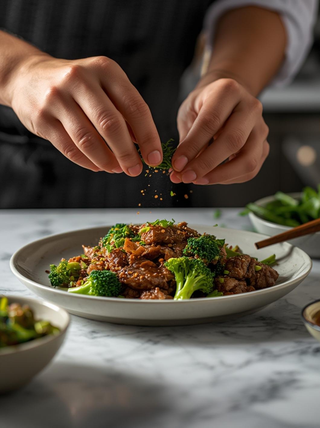 cooking Chinese Beef and Broccoli