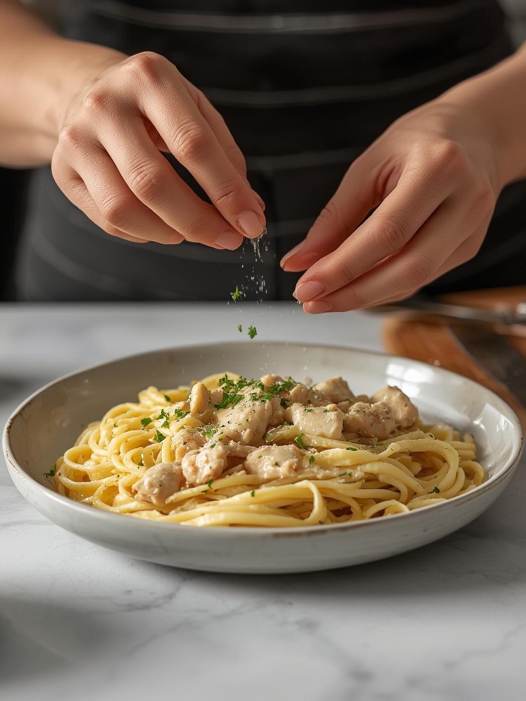 cooking Creamy Garlic Parmesan Chicken Pasta