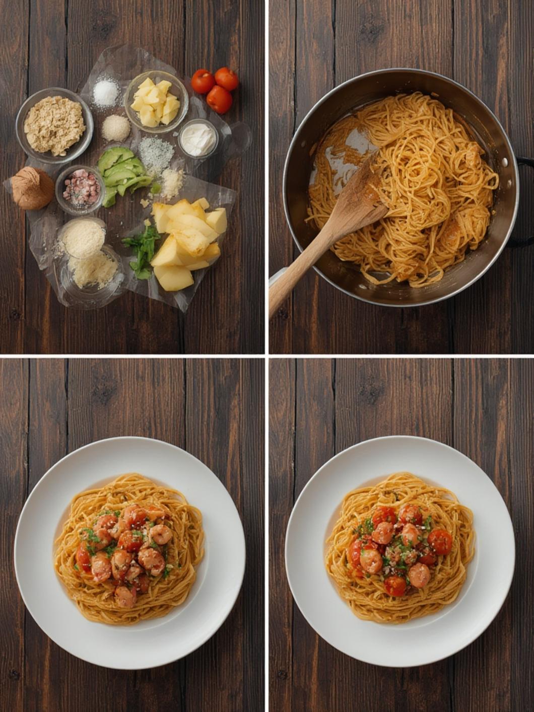 Easy Spaghetti Garlic Bread Bowls steps