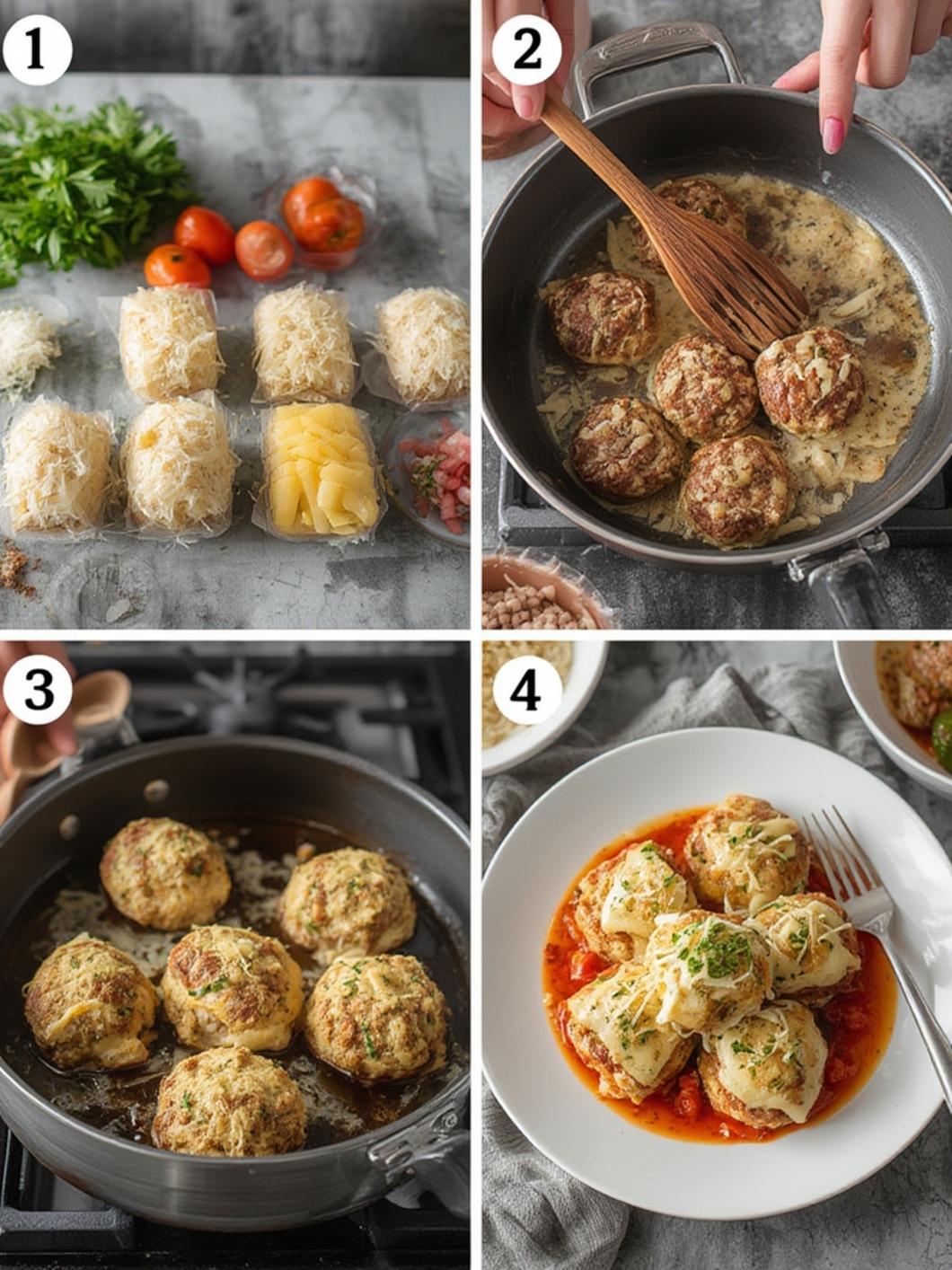 Garlic Parmesan Cheeseburger Bombs process