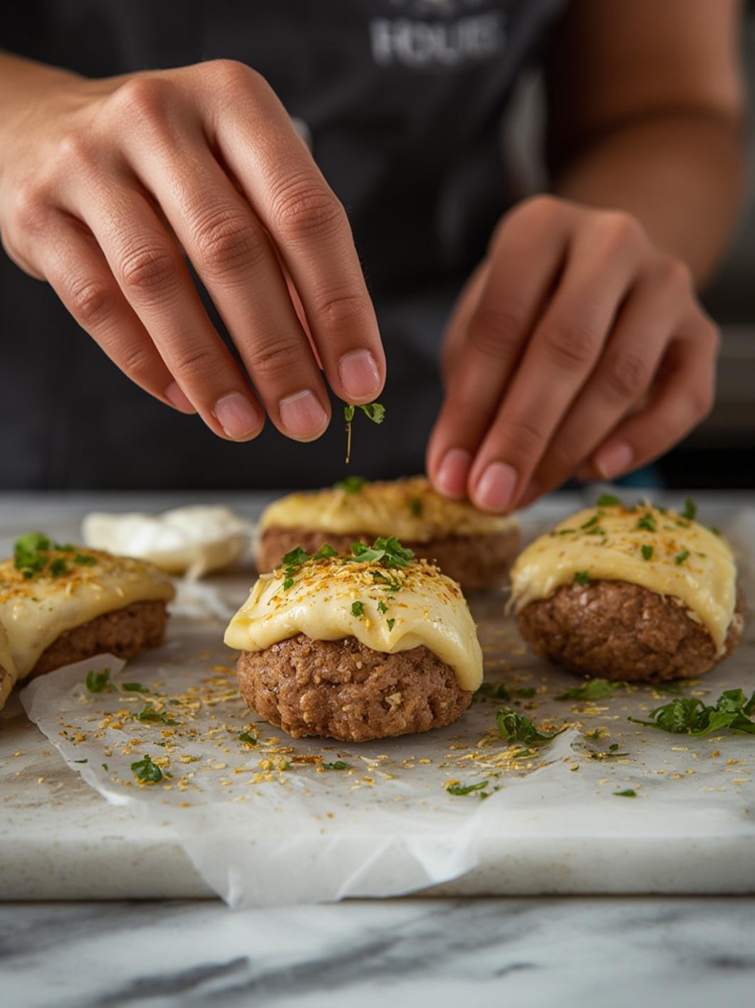 cooking Garlic Parmesan Cheeseburger Bombs