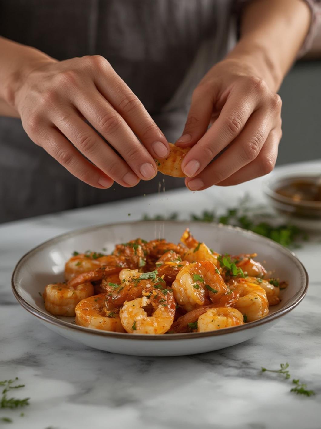 High-Protein Honey Garlic Shrimp process