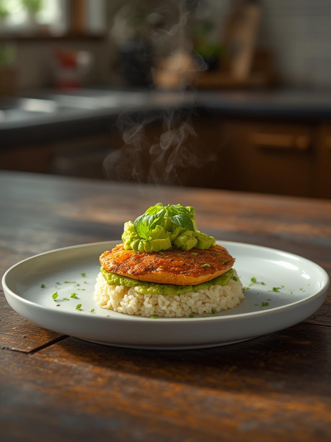 Honey Lime Chicken & Avocado Rice Stack