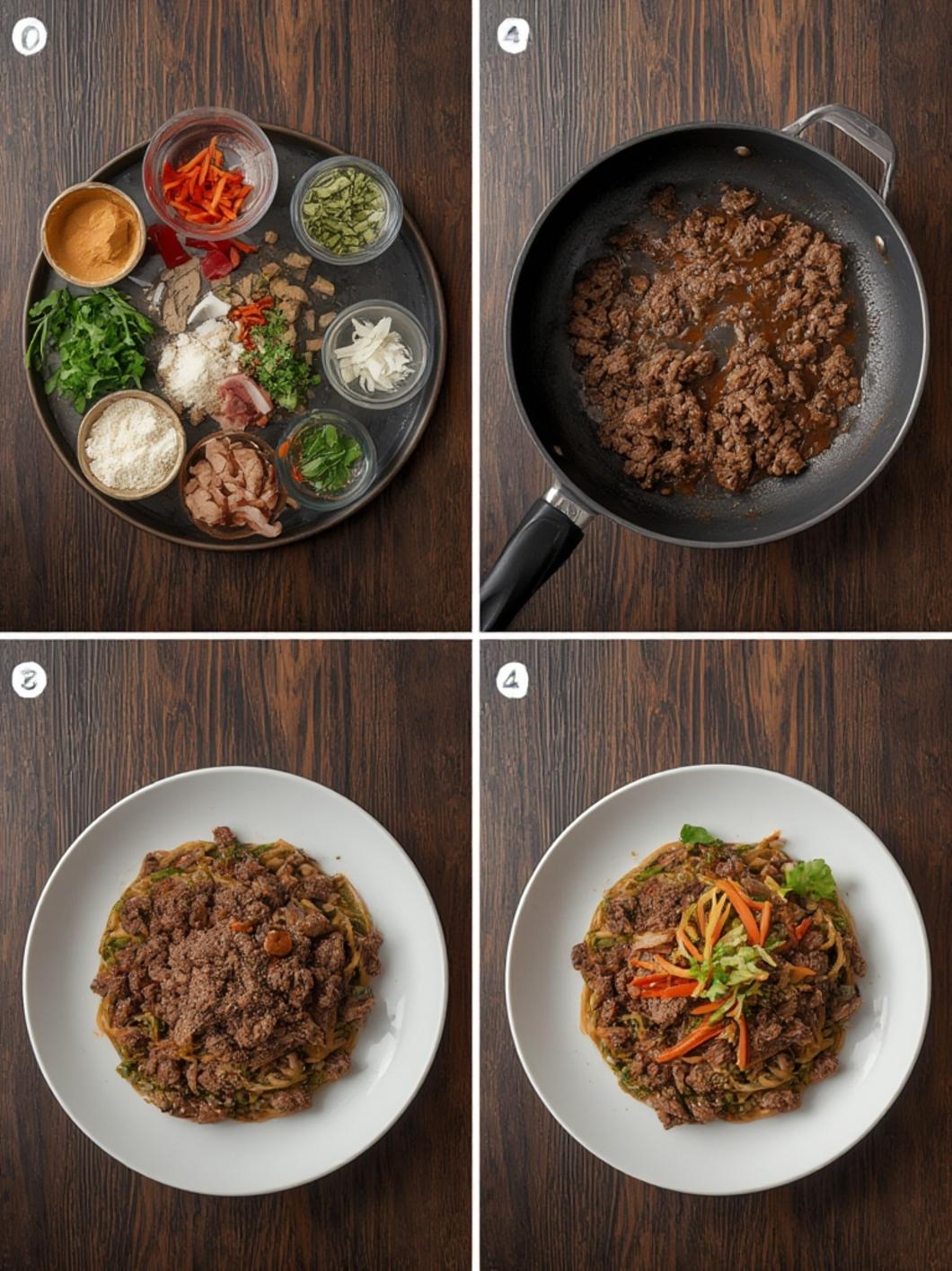 Korean Ground Beef Bowl steps