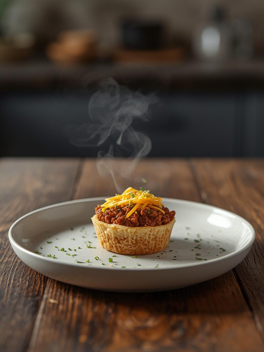 Mini Taco Cupcakes with Zesty Ground Beef and Cheese