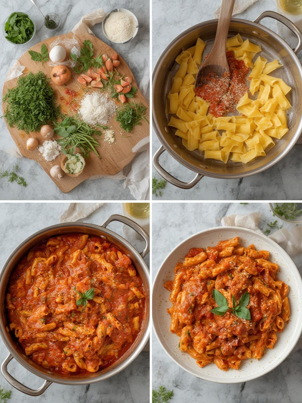 Rigatoni Pasta steps