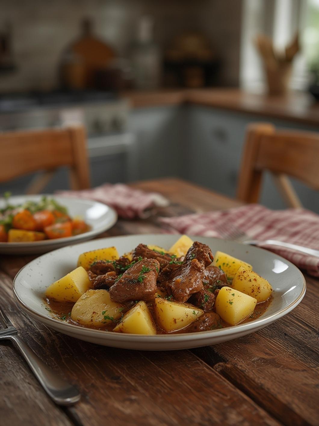 Slow Cooker Garlic Butter Beef with Potatoes