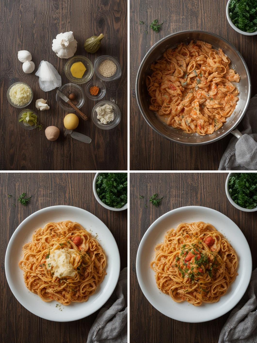 The Best Creamy Garlic Tomato Pasta steps