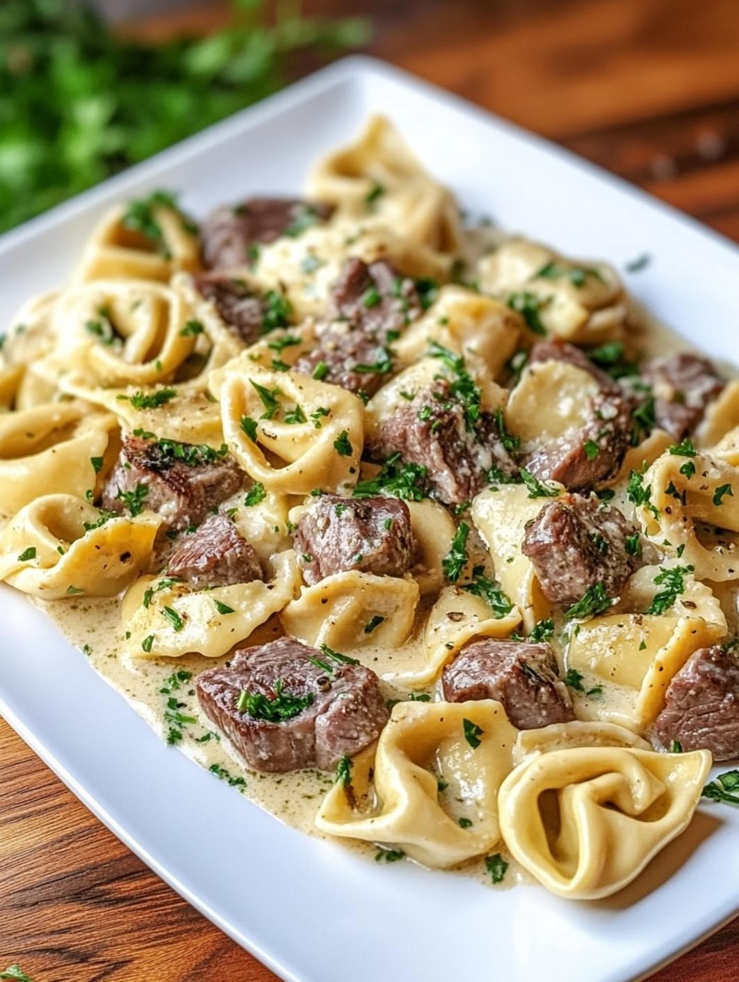 Irresistible Cracked Garlic Steak Tortellini in Creamhouse Sauce