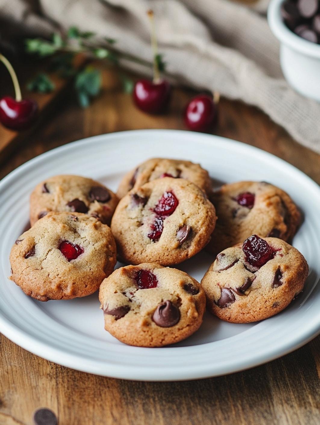 Heavenly Maraschino Cherry Chocolate Chip Cookies