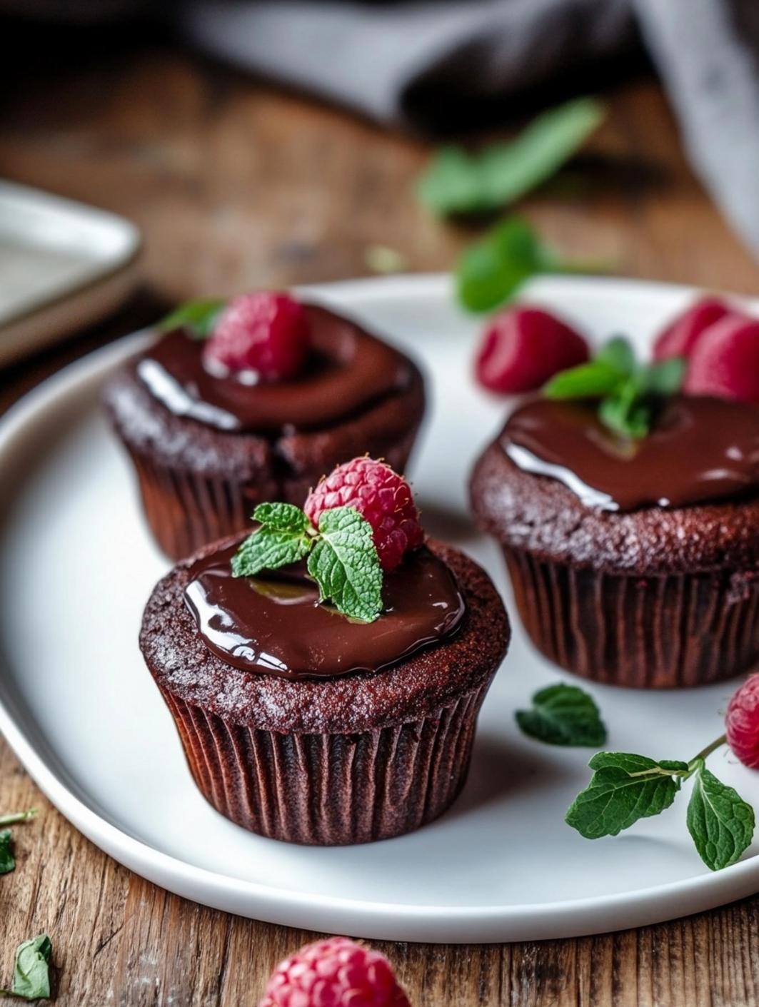 Molten Raspberry Chocolate Cupcakes