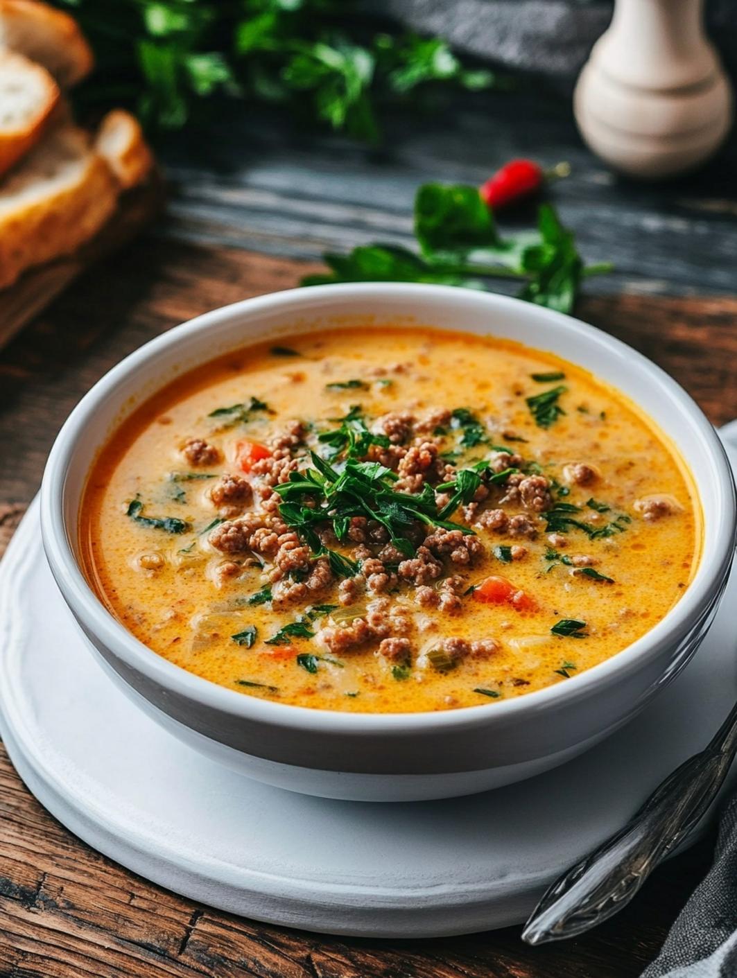 Creamy and Easy Hamburger Potato Soup Recipe