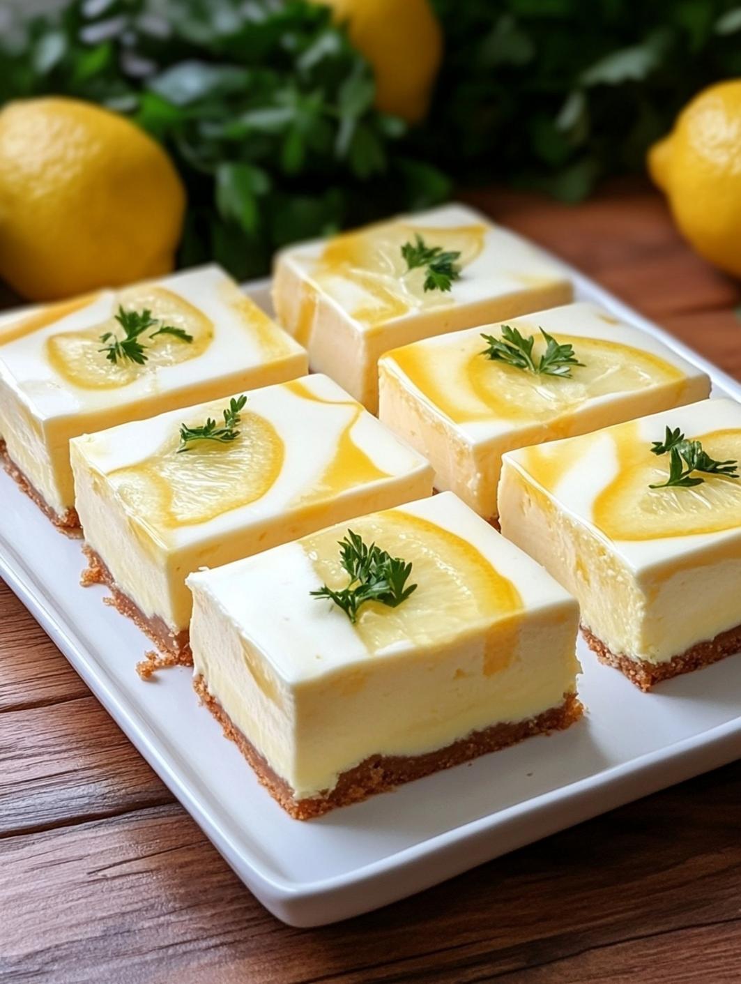 Best Lemon Marbled Cheesecake Bars