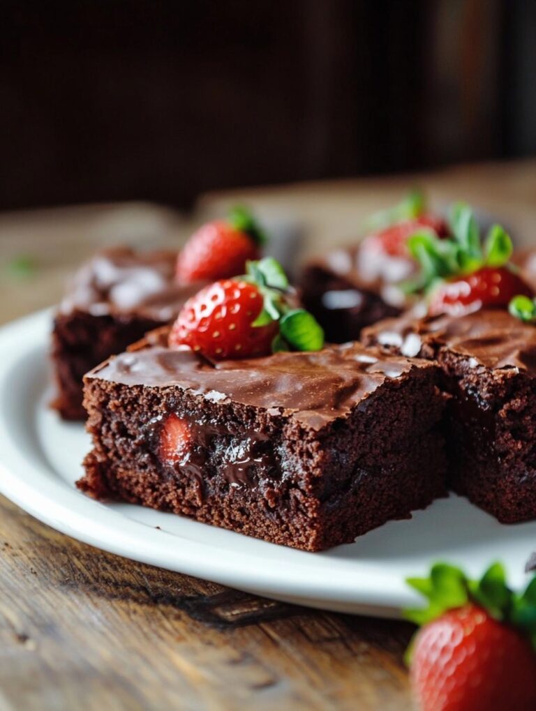 Chocolate Covered Strawberry Brownies