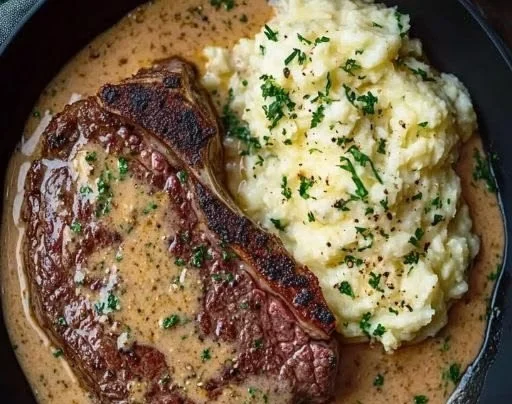 Delicious Gaelic Irish steaks served with a creamy whiskey sauce