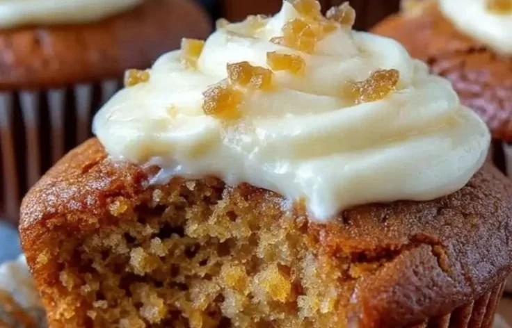 Delicious Mary Berry ginger cupcakes topped with creamy frosting